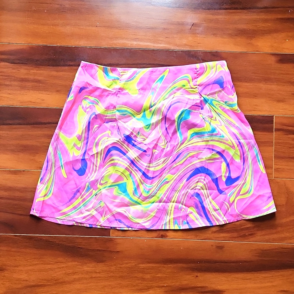 Silky mini skirt